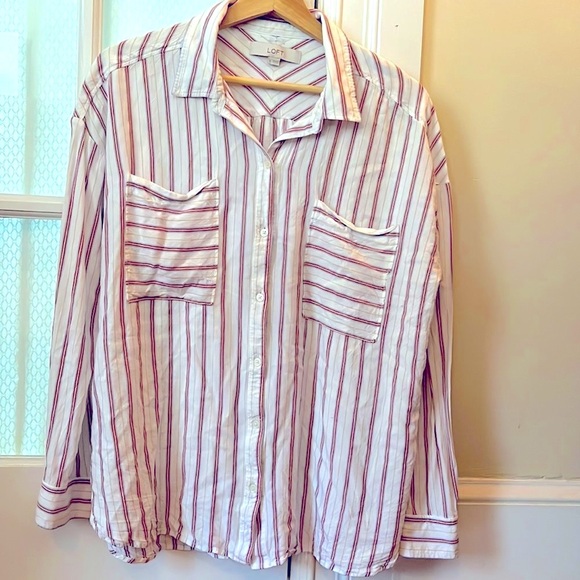 Loft Striped Button Down - Picture 2 of 7